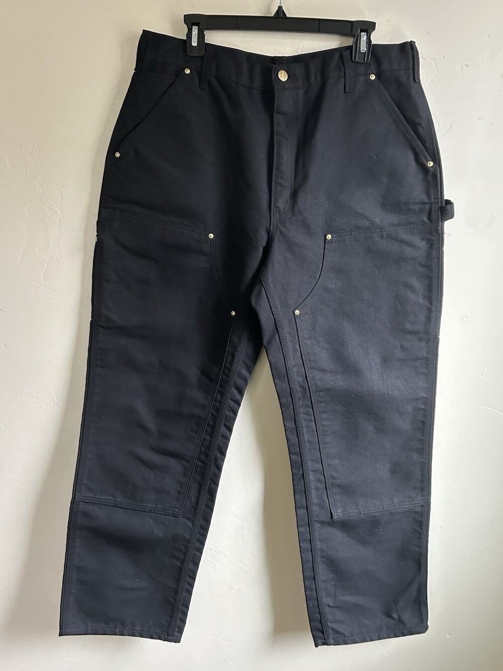 Carhartt B01 BLK Double Knee Pants Mens 36x32 Black Duck Made USA Union Workwear